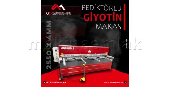 2550 x 4mm Rediktörlü Giyotin Makas - Guillotine Machines